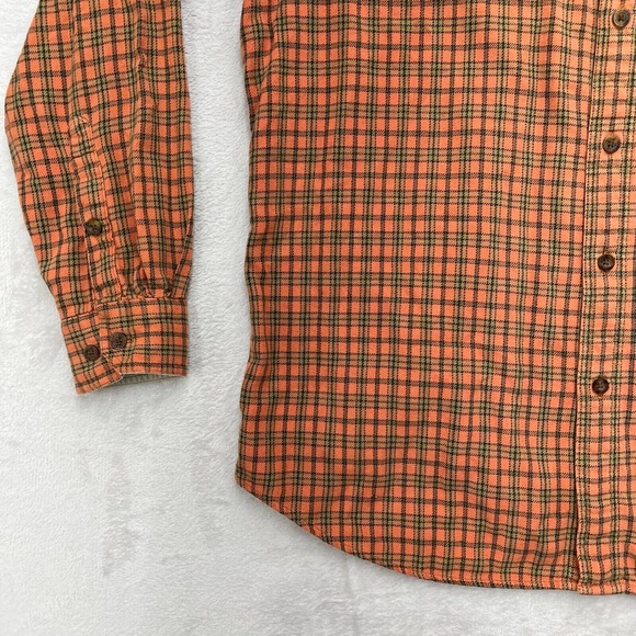 Woolrich Shirt Mens Large Orange Brown Plaid Flannel Button Outdoor Long Sleeve - Picture 3 of 9